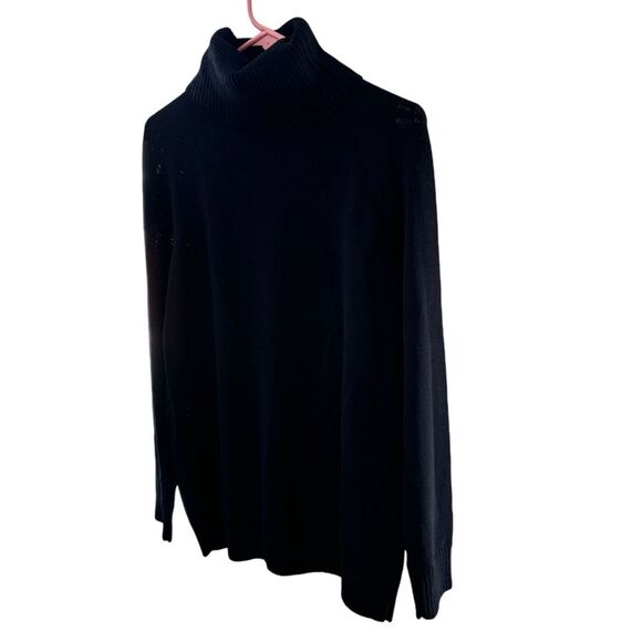 St. John Sport Women’s Vintage Wool Black Knit Turtleneck Sweater Sz S - Picture 4 of 11